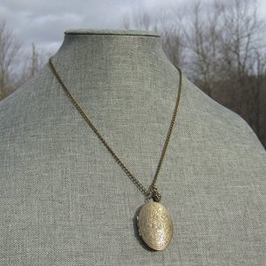 Dainty Pinecone Cottage Witch Photo Locket Necklace